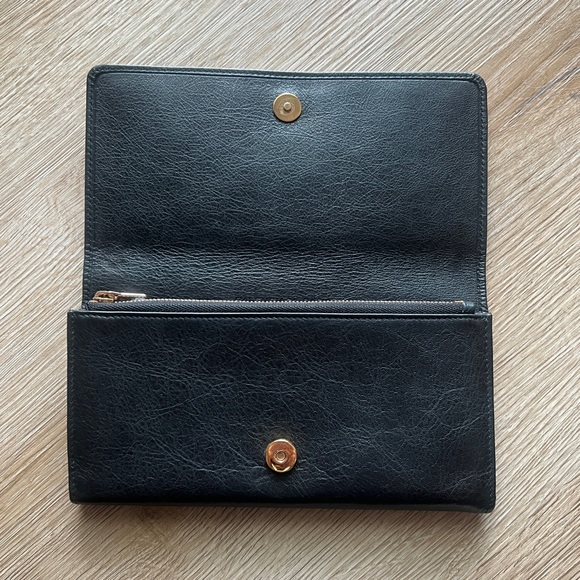 BALENCIAGA Giant Money Agneau Leather Rose Gold Hardware Continental Long Wallet - Picture 11 of 17